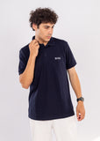 Hugo Boss polo t-shirt in cotton Nave Blue with logo details