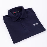 Hugo Boss polo t-shirt in cotton Nave Blue with logo details